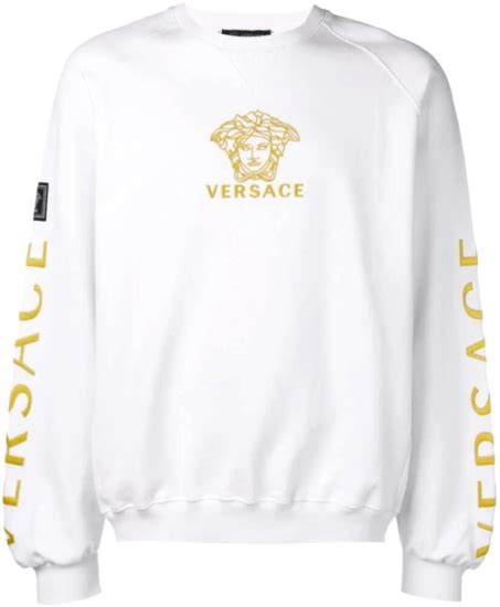 versace sweatshirt white and gold|versace jeans sweatshirt.